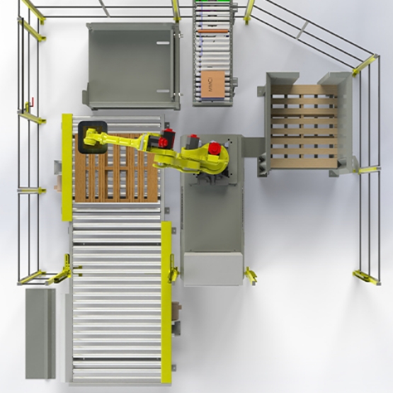 Robotic Palletizer Cell Pallet Picking